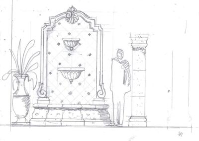 Custom Design Stone Architectural Elements Sketch